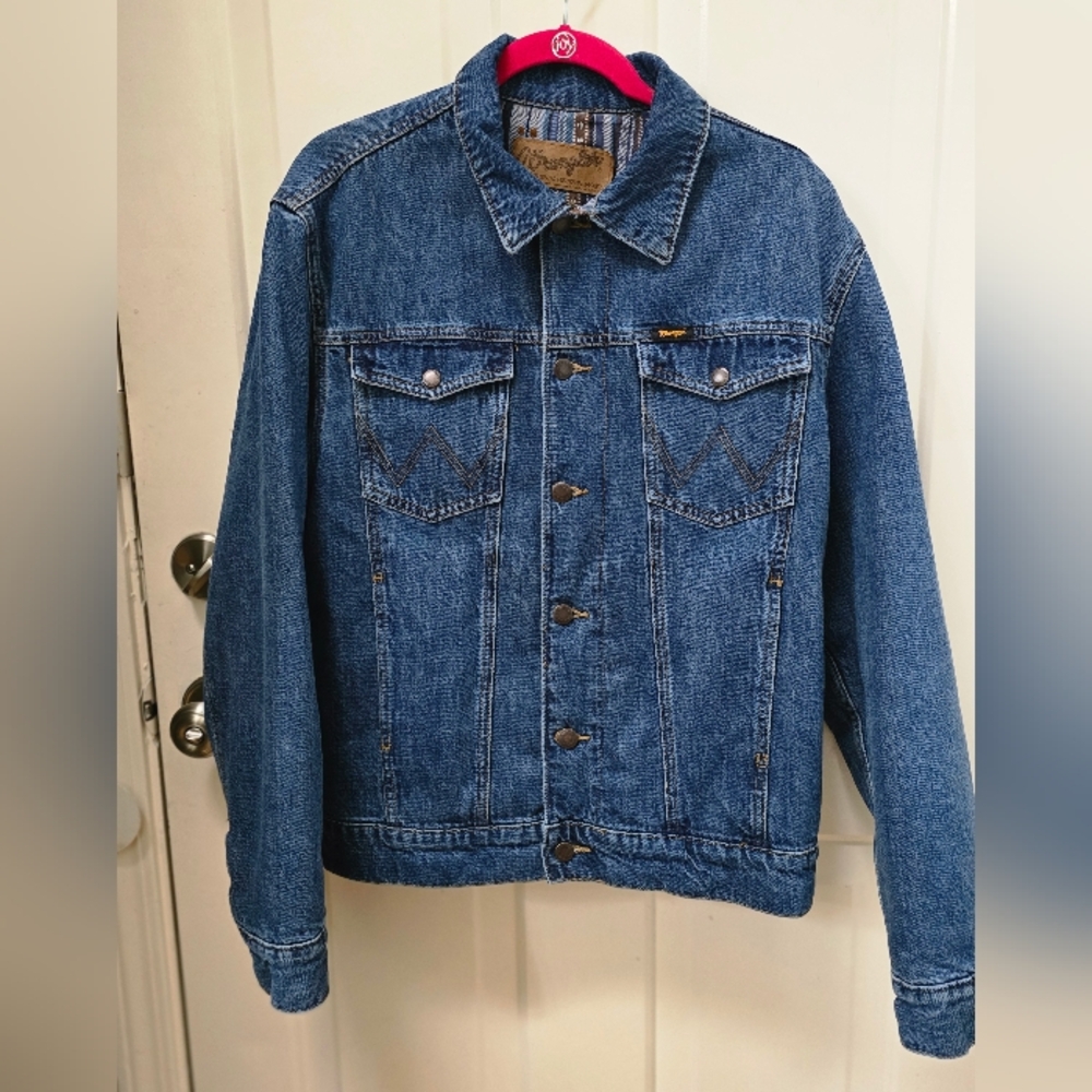 Wrangler Blue Denim Men Jacket Size M-Very Good Condition - Picture 13 of 17